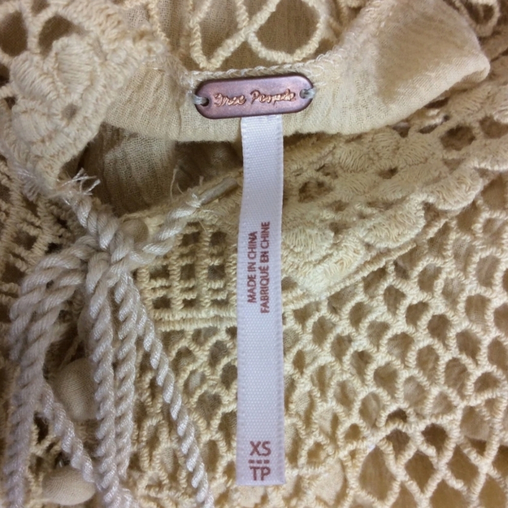 Free People On The Island Crochet Blouse. Size: XS. - Picture 11 of 14